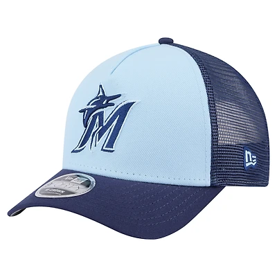 Men's New Era Light Blue/Navy Miami Marlins 2-Tone Color Pack 9FORTY M-Crown A-Frame Adjustable Hat