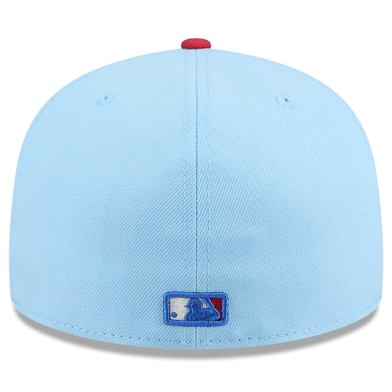 Casquette ajustée New Era 59FIFTY bleu clair/rouge Miami Marlins 2025 pour homme