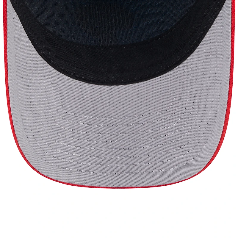 Men's New Era Light Blue/Red Miami Marlins 2025 Fourth of July 9FORTY A-Frame M-Crown Adjustable Trucker Hat