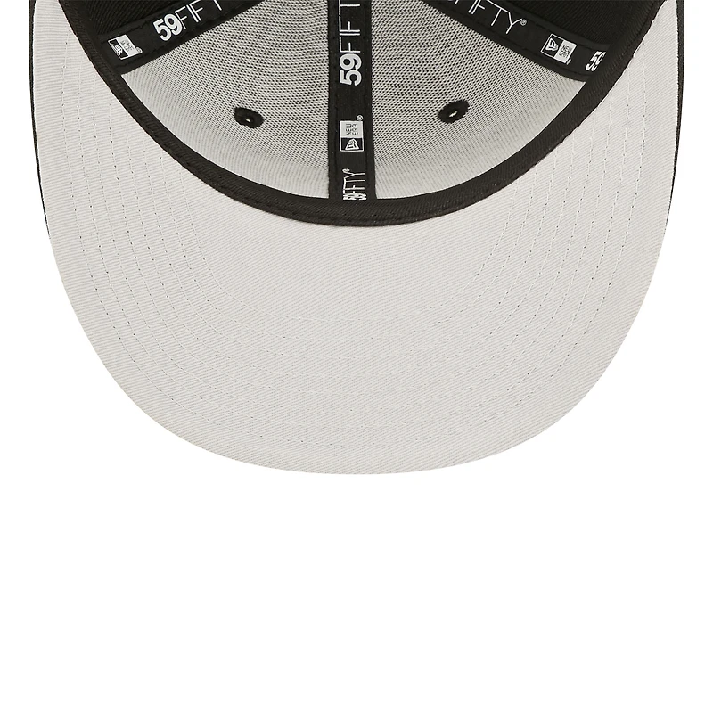 Casquette ajustée 59FIFTY Low Profile des Marlins de Miami New Era pour homme, noir et blanc