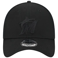 Casquette flexible 39THIRTY Neo Mesh noir sur Miami Marlins New Era pour hommes