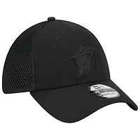 Casquette flexible 39THIRTY Neo Mesh noir sur Miami Marlins New Era pour hommes