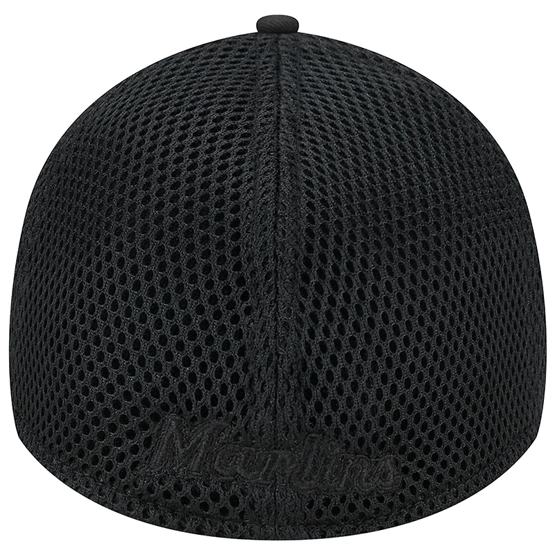 Casquette flexible 39THIRTY Neo Mesh noir sur Miami Marlins New Era pour hommes