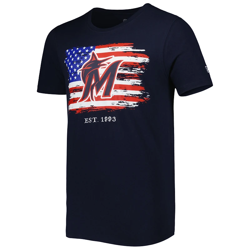 Men's New Era Navy Miami Marlins 4th of July Jersey T-Shirt
