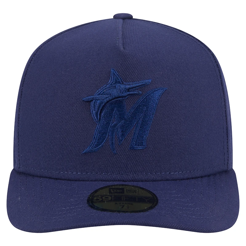 Casquette ajustée New Era 59FIFTY bleu marine Miami Marlins Color Pack pour homme