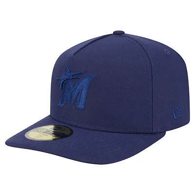 Casquette ajustée New Era 59FIFTY bleu marine Miami Marlins Color Pack pour homme