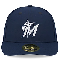 Men's New Era Navy Miami Marlins Oceanside Low Profile 59FIFTY Fitted Hat
