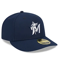 Casquette ajustée 59FIFTY Miami Marlins Oceanside Low Profile pour homme New Era bleu marine