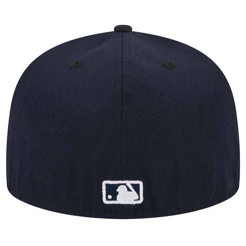 Men's New Era Navy Miami Marlins White Logo 59FIFTY Fitted Hat