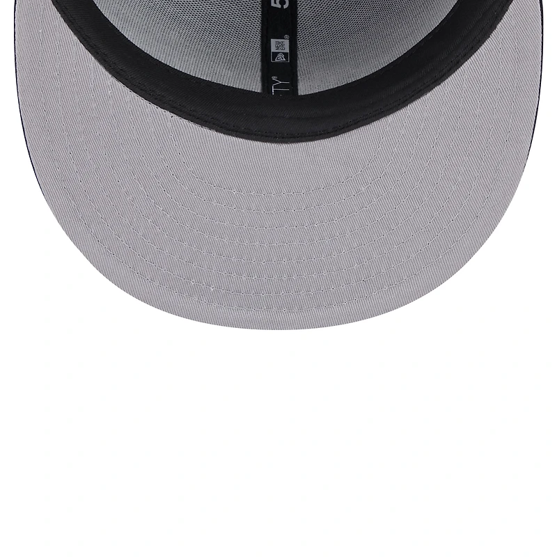 Men's New Era Navy Miami Marlins White Logo 59FIFTY Fitted Hat