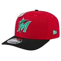 Casquette ajustable 9SEVENTY Big League Chew pour homme New Era rouge/noir Miami Marlins 2024