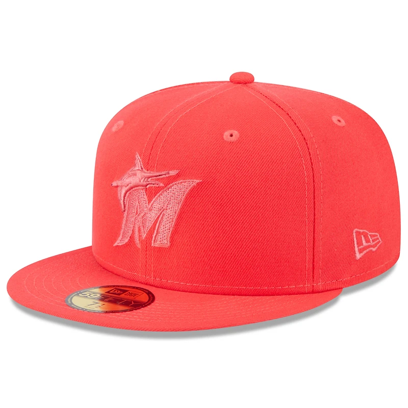 Men's New Era Red Miami Marlins 2023 Spring Color Basic 59FIFTY Fitted Hat