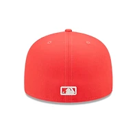 Casquette ajustée 59FIFTY Miami Marlins Lava Highlighter Logo pour homme New Era rouge