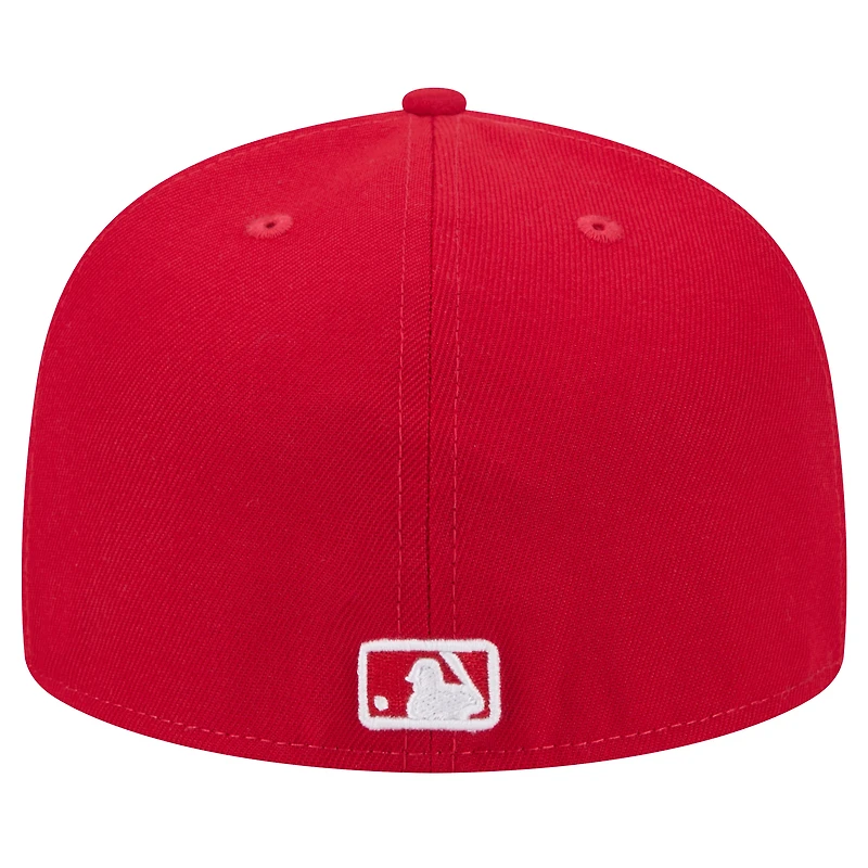 Casquette ajustée 59FIFTY avec logo blanc Miami Marlins New Era rouge pour homme