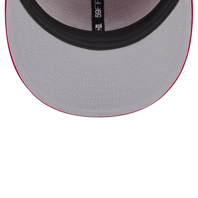 Casquette ajustée 59FIFTY avec logo blanc Miami Marlins New Era rouge pour homme
