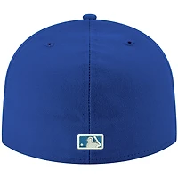 Casquette ajustée 59FIFTY blanche avec logo Royal Miami Marlins New Era pour homme