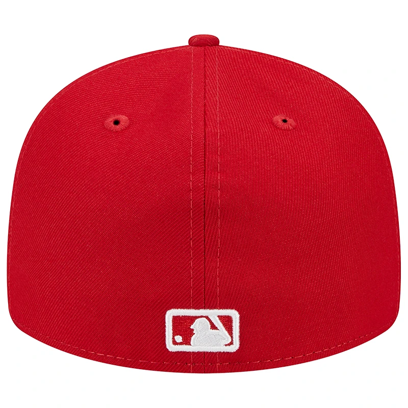 Casquette ajustée 59FIFTY à profil bas des Miami Marlins Scarlet de New Era pour homme