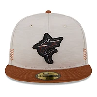 Casquette ajustée Miami Marlins 2024 Clubhouse 59FIFTY New Era pierre/marron pour hommes