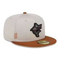 Casquette ajustée Miami Marlins 2024 Clubhouse 59FIFTY New Era pierre/marron pour hommes