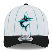 Men's New Era  White/Black Miami Marlins 2025 Batting Practice 9FORTY M-Crown Adjustable Hat