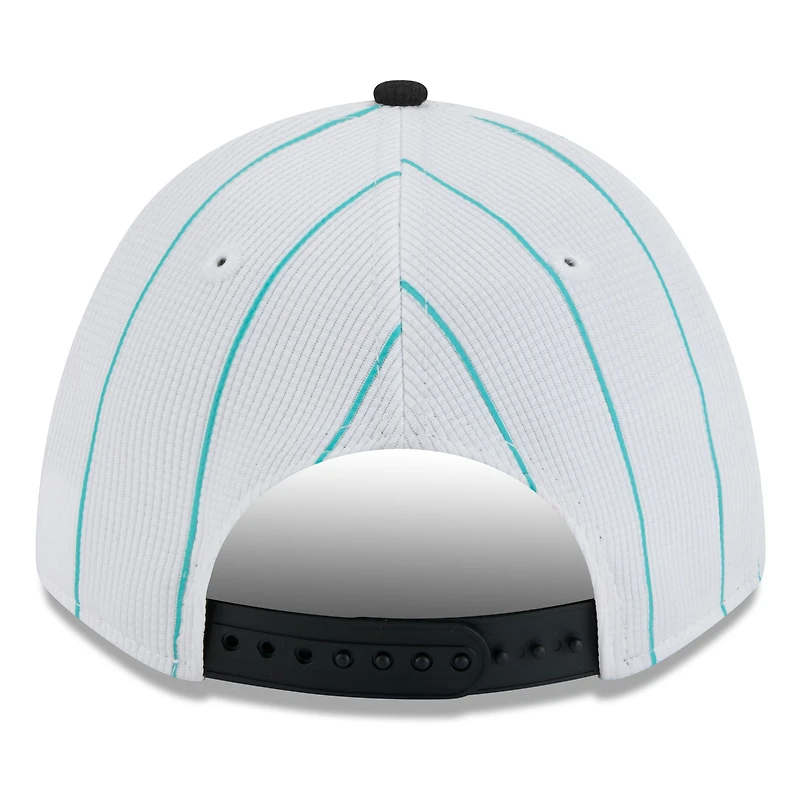 Men's New Era White/Black Miami Marlins 2025 Batting Practice 9FORTY M-Crown Adjustable Hat