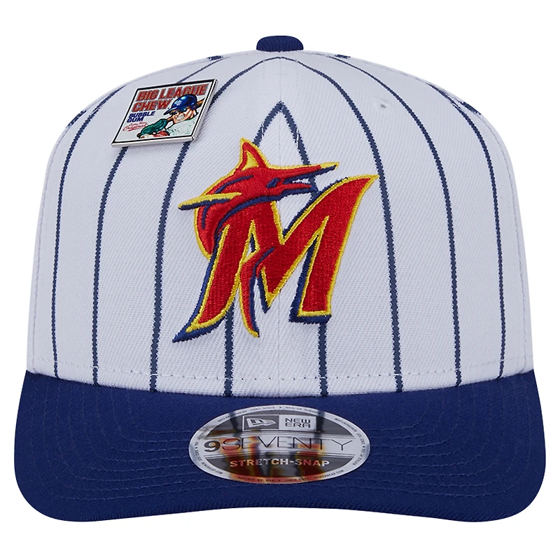 Casquette ajustable New Era 9SEVENTY Big League Chew Original pour homme, blanc/bleu roi, des Miami Marlins 2024