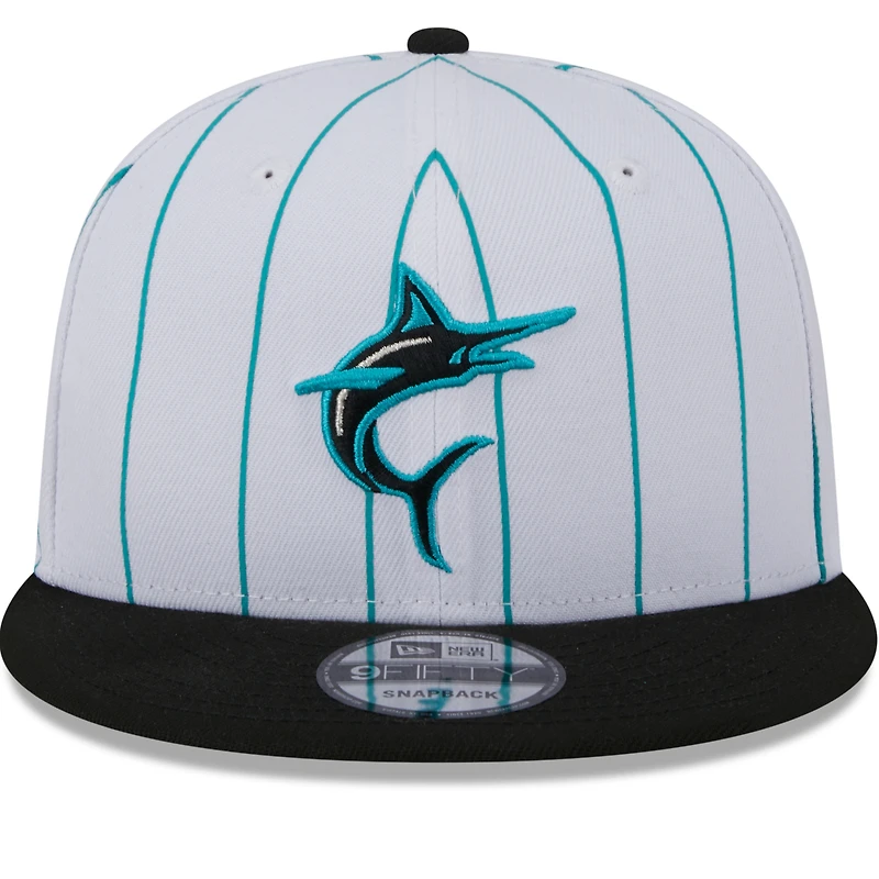 Men's New Era  White Miami Marlins 2024 Batting Practice 9FIFTY Snapback Hat