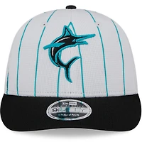 Men's New Era  White Miami Marlins 2025 Batting Practice Low Profile 9FIFTY Snapback Hat