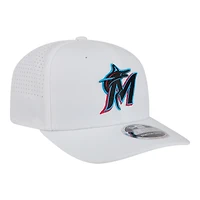 Men's New Era  White Miami Marlins Evergreen Performance 9SEVENTY Adjustable Hat