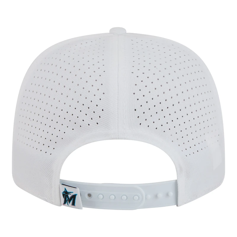 Casquette ajustable New Era blanche Miami Marlins Evergreen Performance 9SEVENTY pour homme