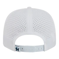 Casquette ajustable New Era blanche Miami Marlins Evergreen Performance 9SEVENTY pour homme