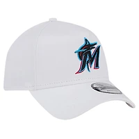 Men's New Era White Miami Marlins TC A-Frame 9FORTY Adjustable Hat