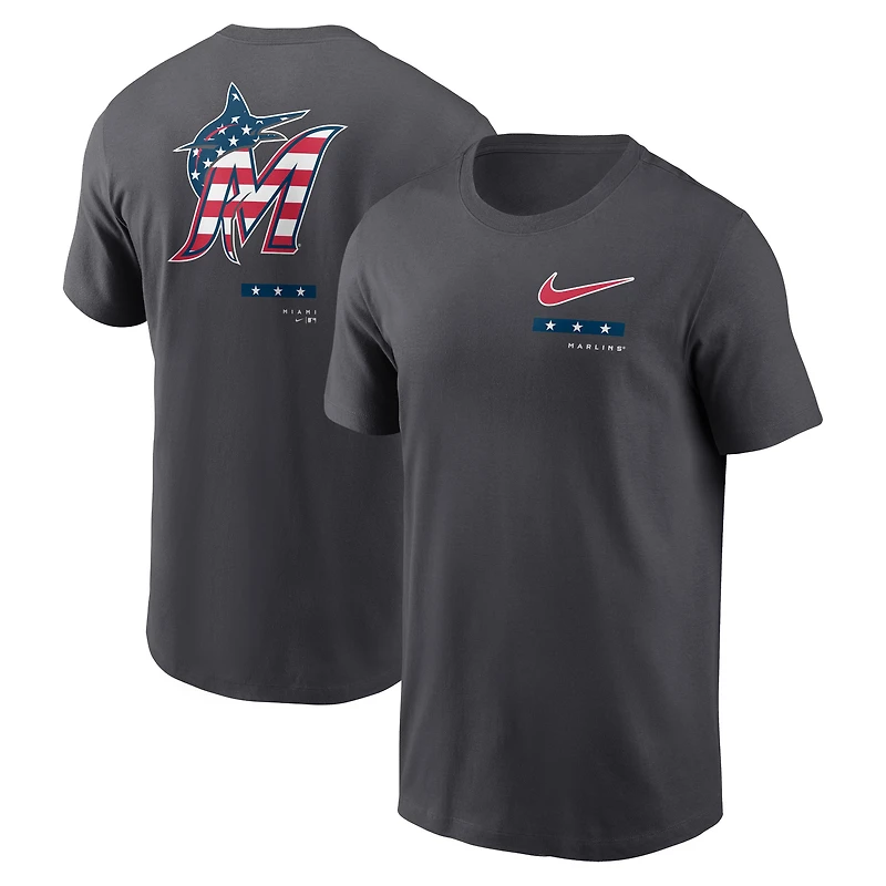 T-shirt Nike Miami Marlins Americana anthracite pour homme