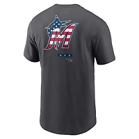 T-shirt Nike Miami Marlins Americana anthracite pour homme