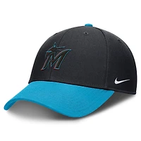Casquette ajustable Nike Miami Marlins Dri-FIT Club noire et bleue pour homme