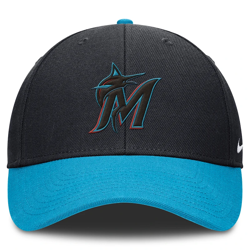 Men's Nike Black/Blue Miami Marlins Dri-FIT Club Adjustable Hat