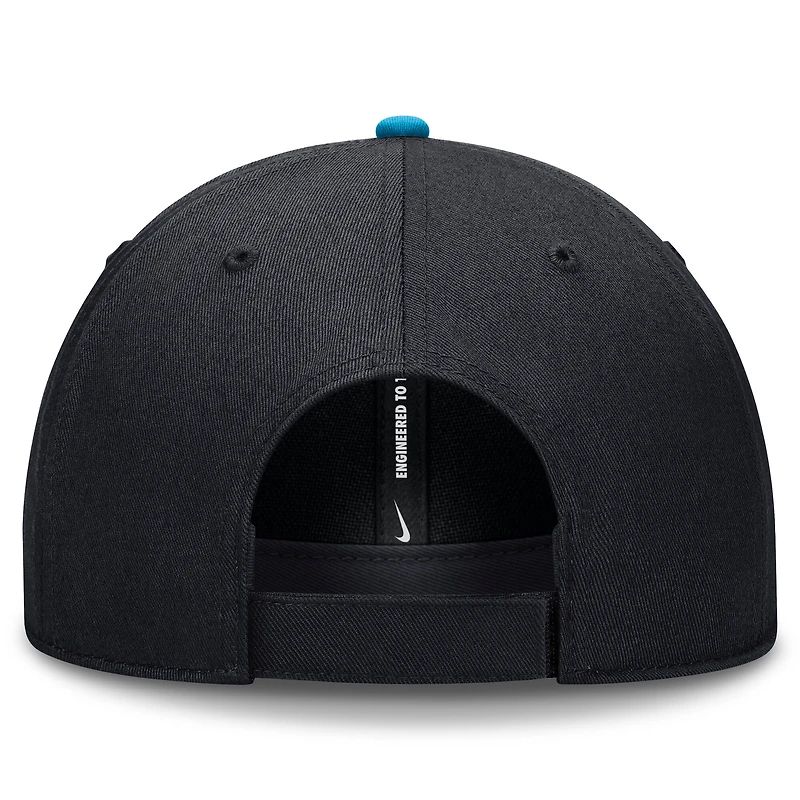 Men's Nike Black/Blue Miami Marlins Dri-FIT Club Adjustable Hat