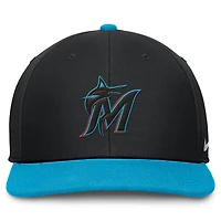 Men's Nike Black/Blue Miami Marlins Pro Dri-FIT Snapback Hat