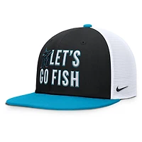 Men's Nike  Black/Light Blue Miami Marlins Pro Performance Trucker Snapback Hat