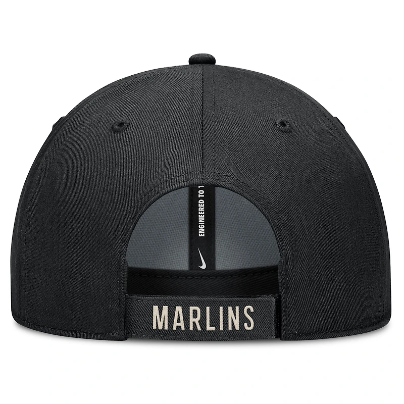 Men's Nike Black/Natural Miami Marlins Statement Club Performance Adjustable Hat