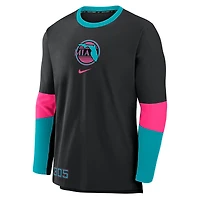 Pull léger Nike Dri-FIT pour homme, collection City Connect Authentic 2025 Miami Marlins, noir.