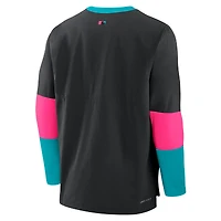Pull léger Nike noir pour homme, collection authentique City Connect 2025 des Marlins de Miami, Player Dri-FIT