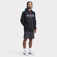 Men's Nike Black Miami Marlins 2025 City Connect Authentic Collection Therma Pullover Hoodie