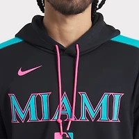 Men's Nike Black Miami Marlins 2025 City Connect Authentic Collection Therma Pullover Hoodie