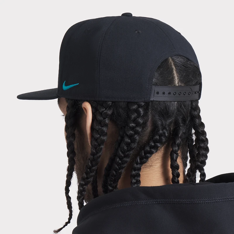 Casquette ajustable Nike City Connect Performance 2025 noire des Miami Marlins pour homme