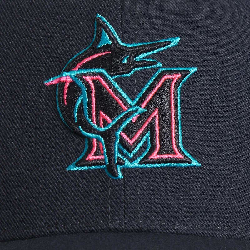 Casquette ajustable Nike City Connect Performance 2025 noire des Miami Marlins pour homme
