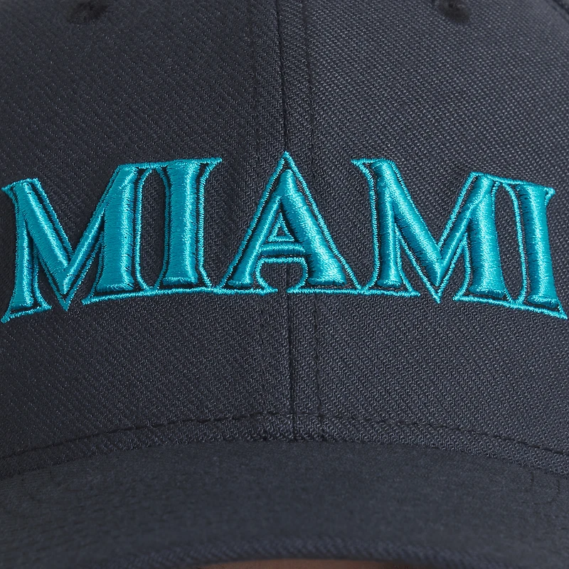 Casquette Nike noire Miami Marlins 2025 City Connect Performance Swoosh Flex pour homme