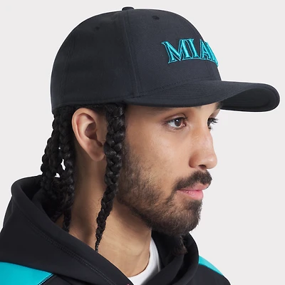 Casquette Nike noire Miami Marlins 2025 City Connect Performance Swoosh Flex pour homme