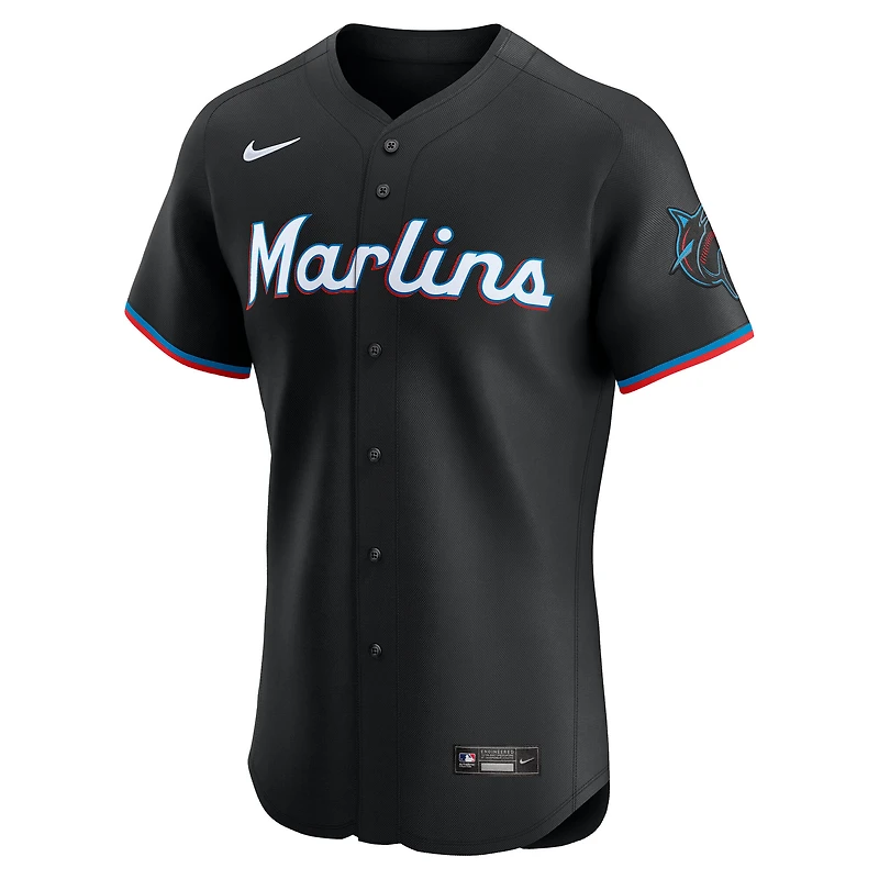 Men's Nike Black Miami Marlins Alternate Elite Jersey