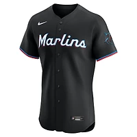 Men's Nike Black Miami Marlins Alternate Elite Jersey